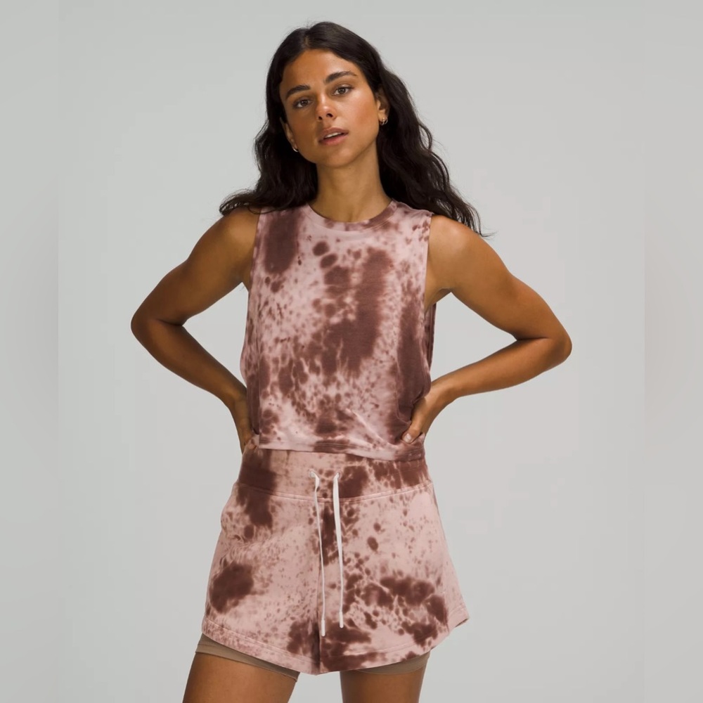 Lululemon CUT BACK CROP TANK Marble Dye Silky French Press SZ 6 NWT